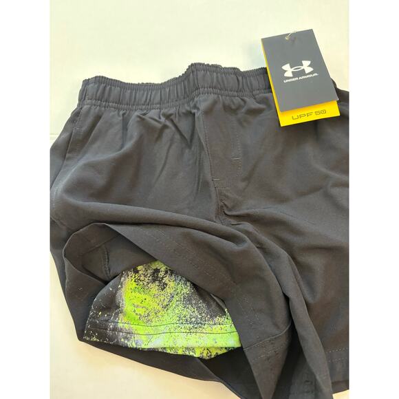 Under Armour Boys Compression Volley Swim Shorts Trunks Black Size 5 Boxer Lined - Picture 5 of 7
